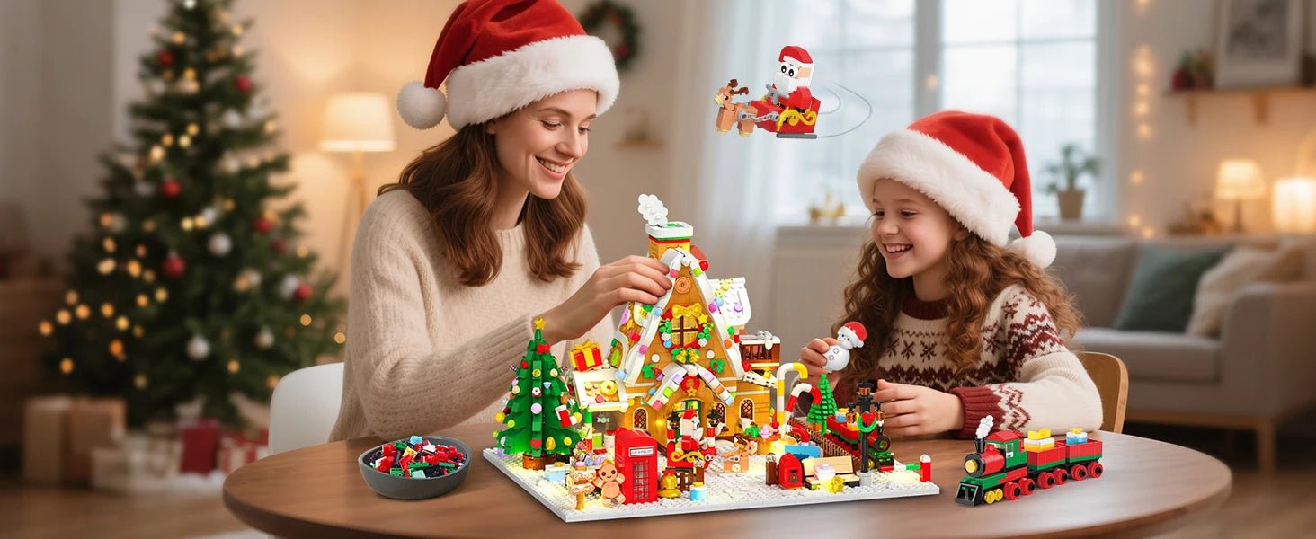 Advent Calendar 2025 – Gingerbread House LED Building Set, 24 Days Christmas Countdown - silverfoxgoods